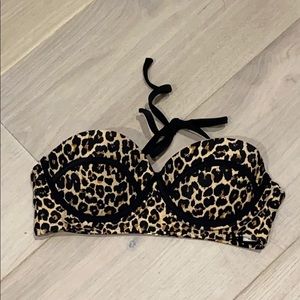 Strapless cheetah print bikini top - WORN ONCE!
